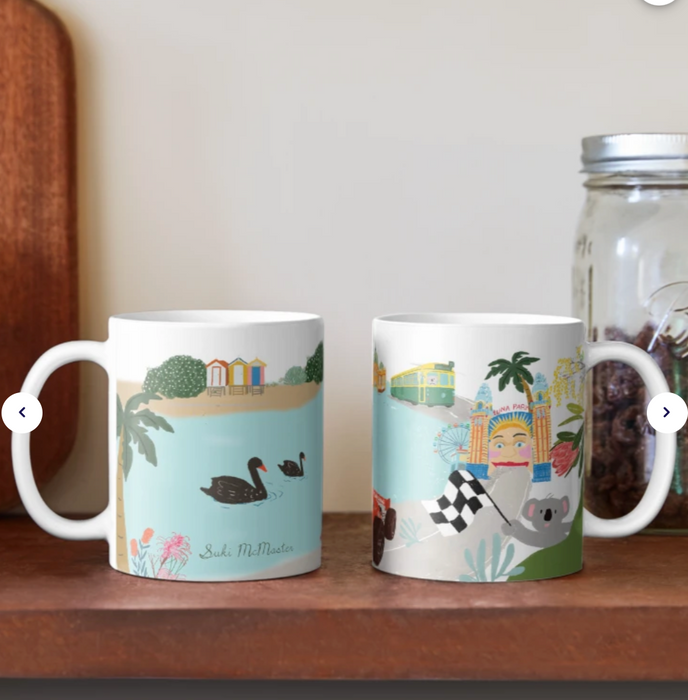Ceramic Mug - Melbourne Grand Prix by Suki McMaster