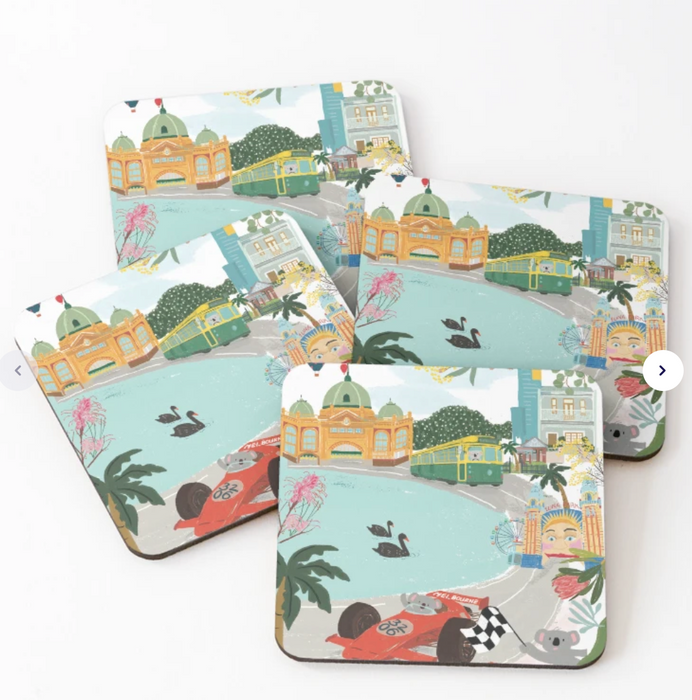 Melbourne Grand Prix Coaster by Suki McMaster