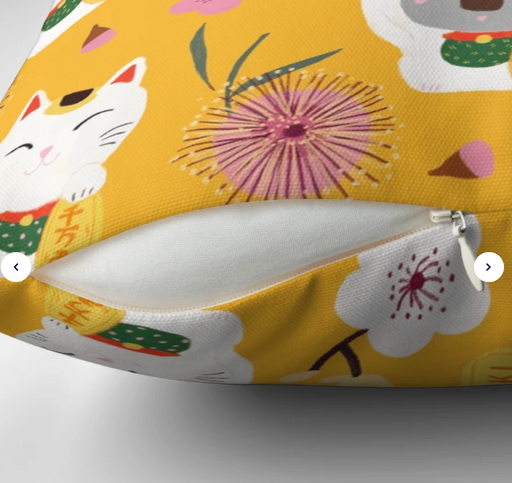 Cushion Cover - Japanese lucky cat and koala Home Décor by Suki McMaster