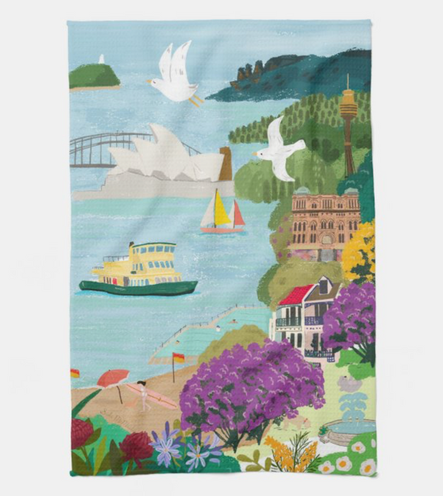 Kitchen Tea Towel - Sydney Icons by Suki McMaster