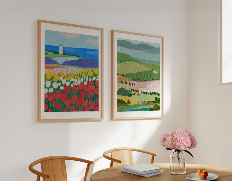 Australian Landscape Wall Art Print - Tasmania Tulip Festival by Suki McMaster