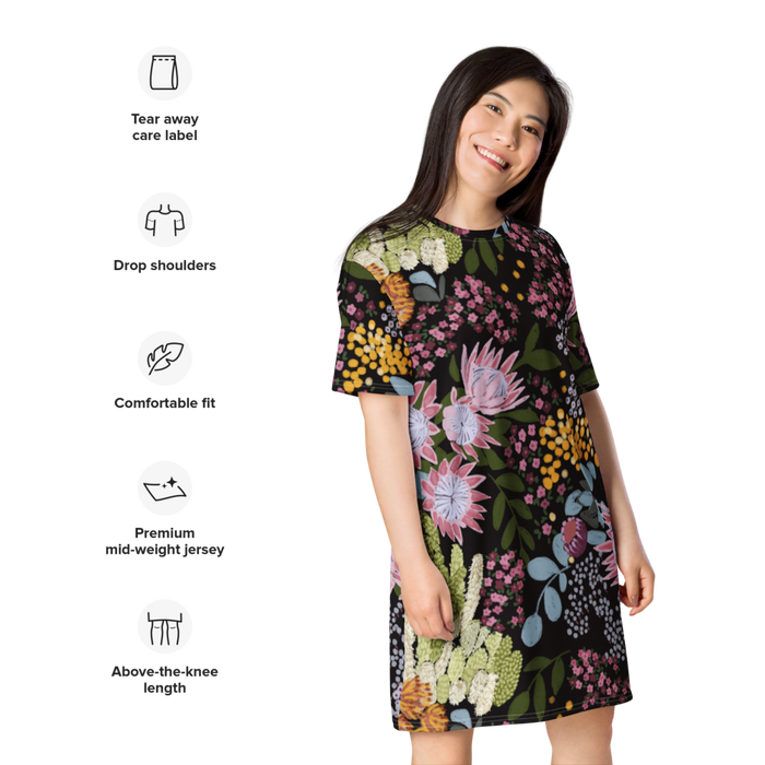 Suki McMaster - Limited Edition T-Shirt Dress - Protea - Print To Order