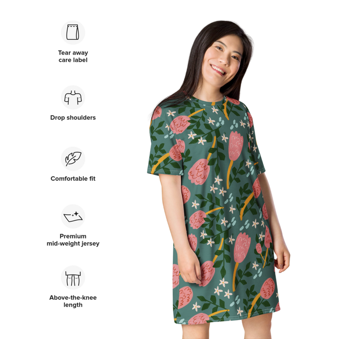Suki McMaster - Limited Edition T-Shirt Dress - Banksia - Print To Order