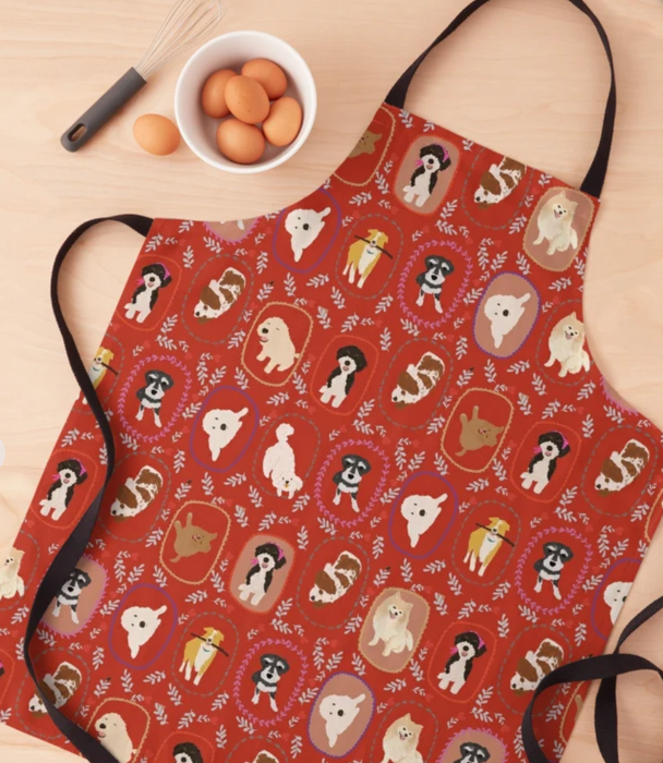 Adult Apron - My Dog Is My Valentine by Suki McMaster