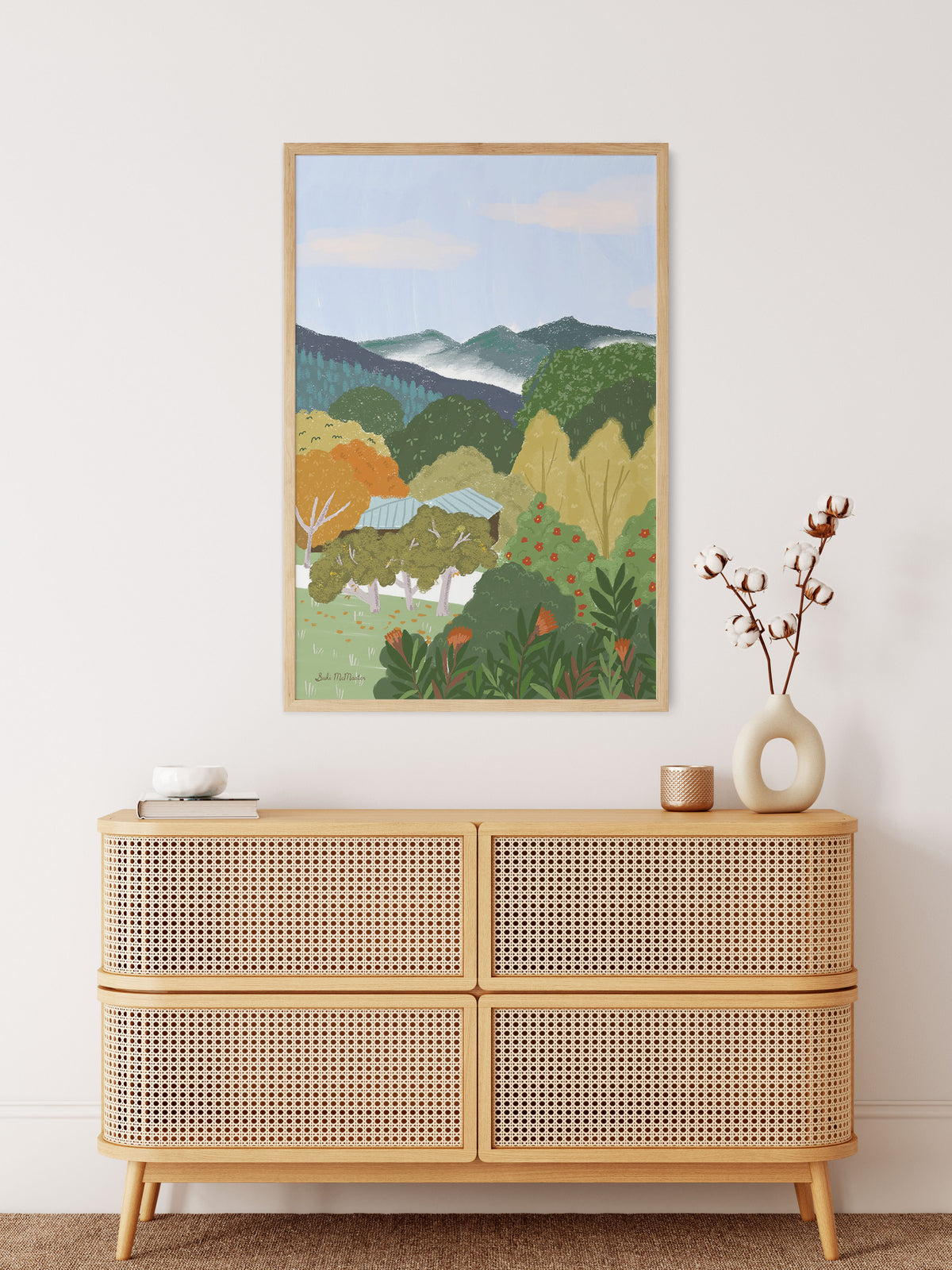 Australian Landscape Wall Art Print Bright by Suki McMaster