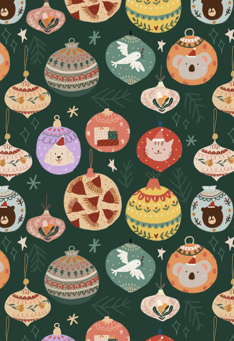 Suki McMaster -Christmas Ornaments - Blank Card