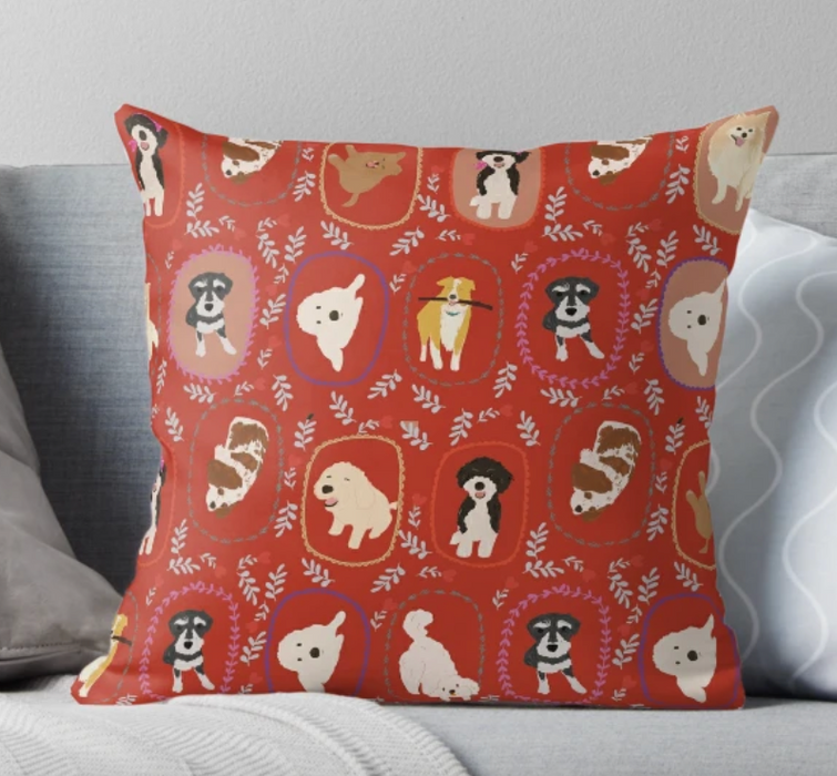 Cushion Cover - My Dog Is My Valentine by Suki McMaster