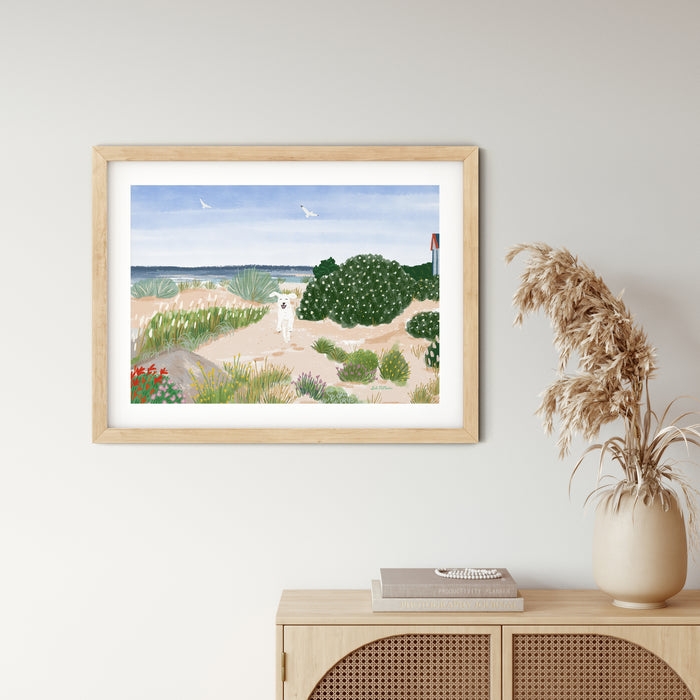 Wall Art Print - Oodle Dog Daisy On Beach by Suki McMaster