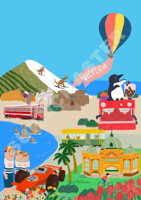 Australian Landscape Wall Art Print - Hello Victoria by Suki McMaster