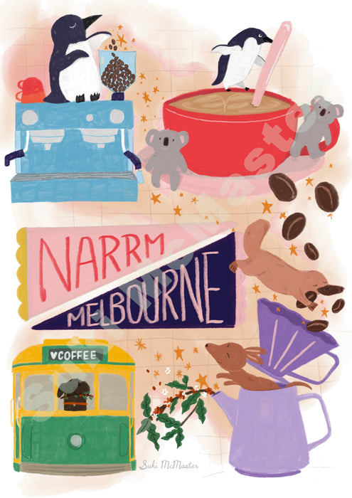 Australian Wall Art Print - Melbourne Coffee by Suki McMaster