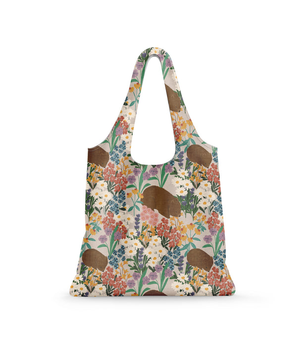 Reusable Shopping Bag - Wombat with Flowers by Suki McMaster (PRE-ORDER AVAILABLE OCT 2024)