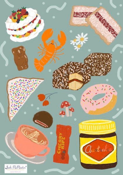 Aussie Snacks Sticker Sheet by Suki McMaster