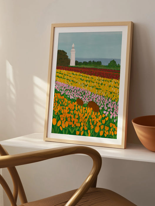 Australian Landscape Wall Art Print - Tasmania Tulip Festival by Suki McMaster