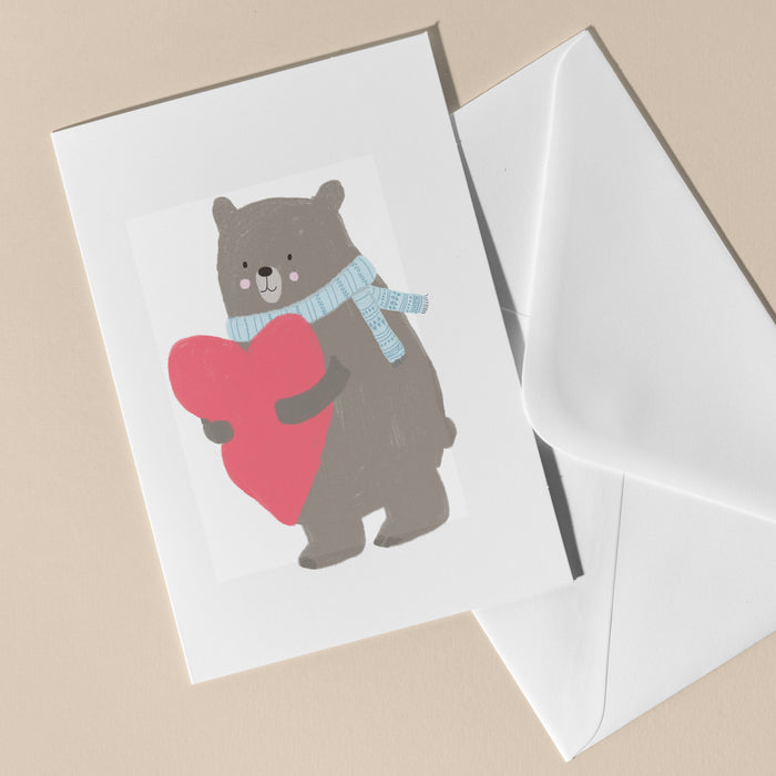 Blank Card - Bear with Heart by Suki McMaster