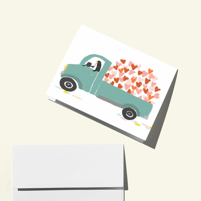 Blank Card - Truck of Hearts by Suki McMaster