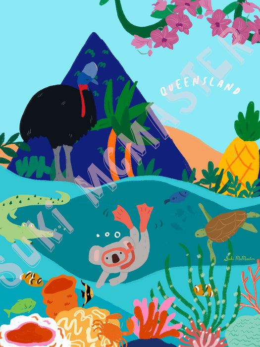 Queensland Adventure Wall Art Print - Tropical Paradise by Suki McMaster