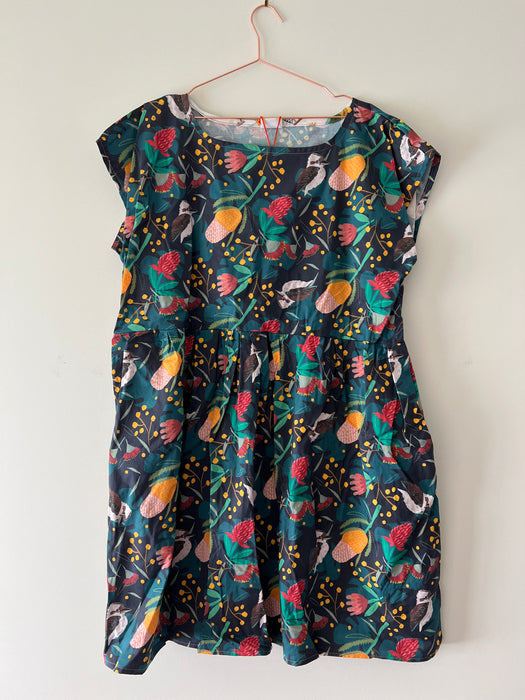 Handmade Smock Dress - Kookaburra Australian Floral Design by Suki McMaster | FREE SHIPPING