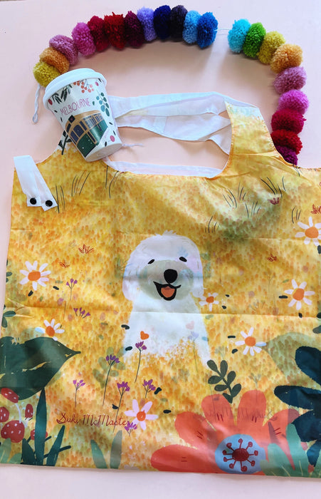 Reusable Shopping Bag - Daisy Flower Yellow by Suki McMaster
