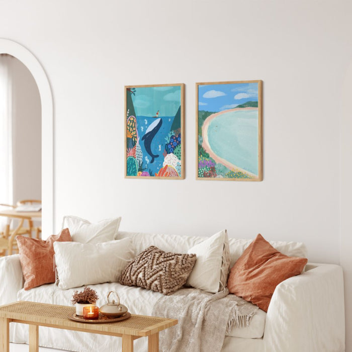 Wall Art Print - Surfer and Whale by Suki McMaster