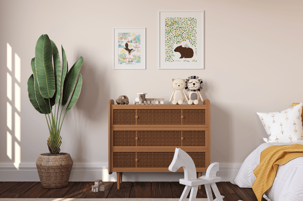 Suki McMaster  | Wall Print - Wombat and rabbit