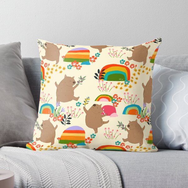 Cushion Cover - Rainbow Wombat by Suki McMaster