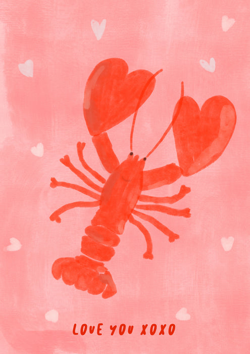 Blank Card - Love Me Lobster by Suki McMaster