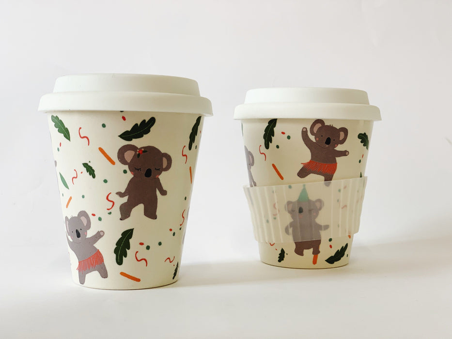 Bamboo Reusable Cup - Dancing Koala by Suki McMaster
