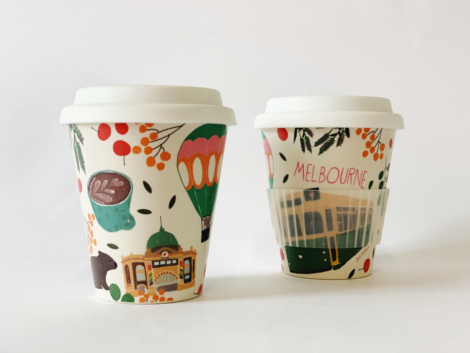 Bamboo Reusable Cup - Melbourne Icons by Suki McMaster