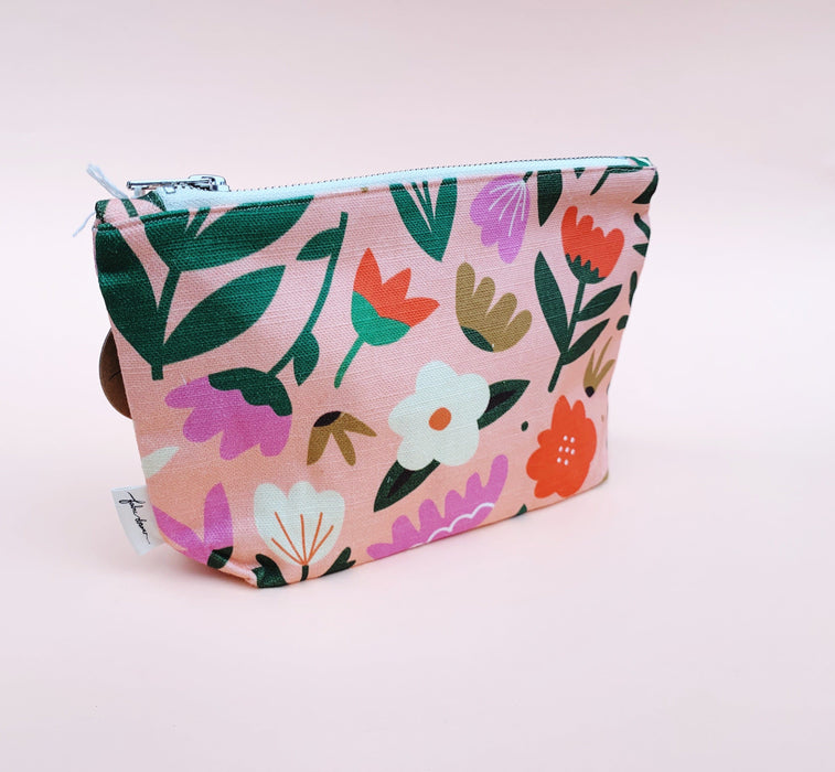 Fabric Drawer - Zip Pouch - Pink Oasis