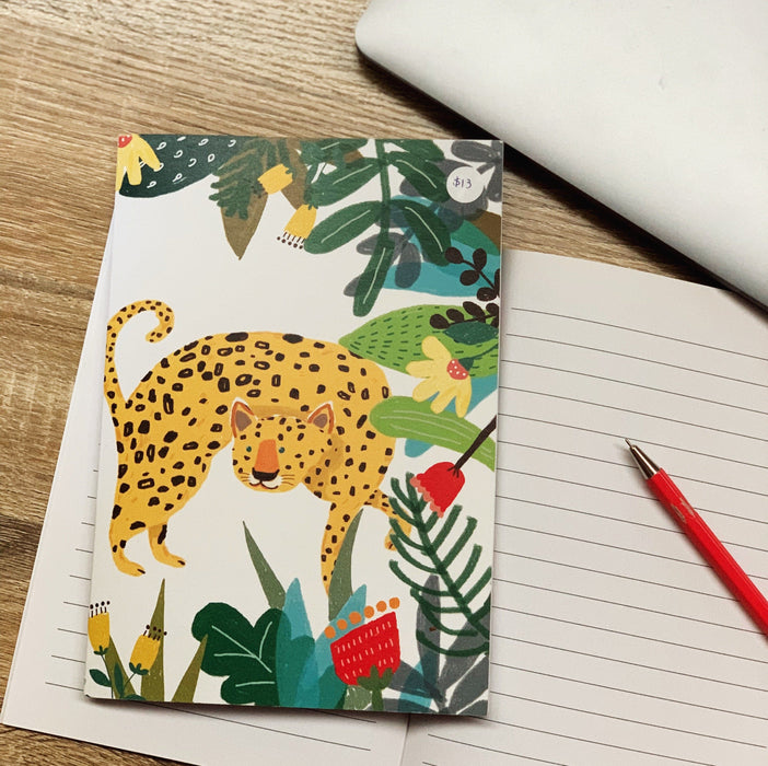 Suki McMaster Leopard and Monkey - A5 lined notebook
