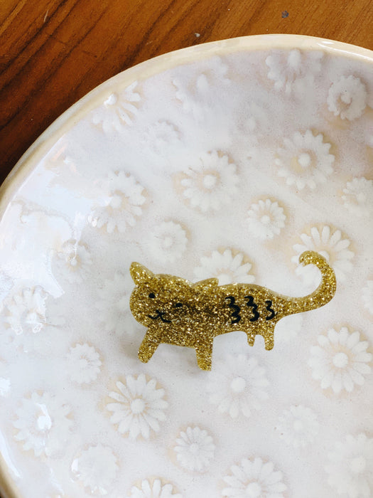 Fabric Drawer - Kitty Cat Brooch/ Pin