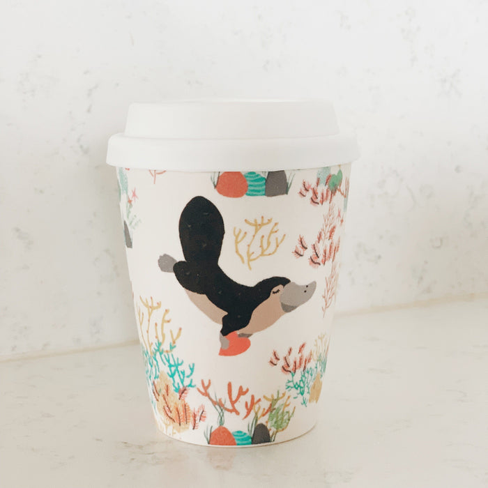 Bamboo Reusable Cup - Platypus (Small) by Suki McMaster