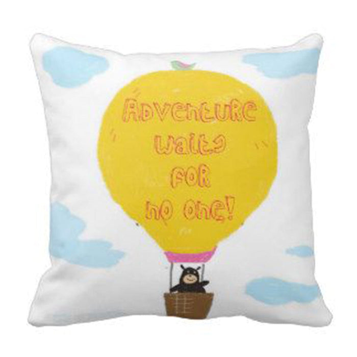 Cushion Cover - Adventure waits for no one! by Suki McMaster