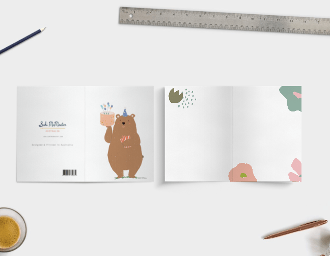 Blank Card - Birthday Bear by Suki McMaster