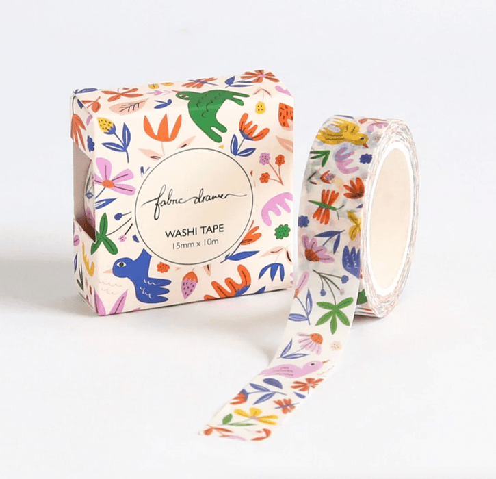 Washi Tape - Floral Pop White by Fabric Drawer