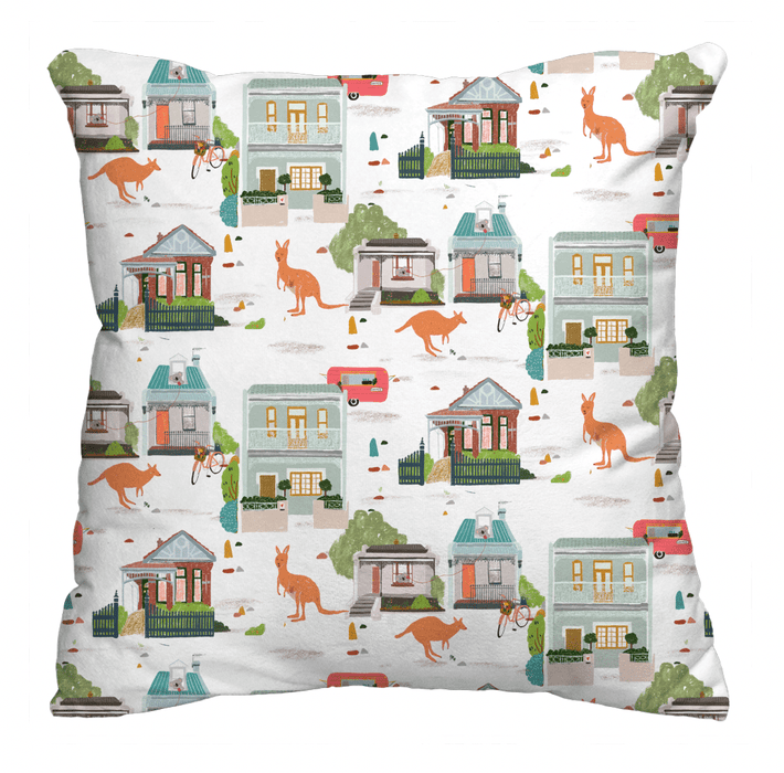 Cushion Cover - Melbourne Houses (Lockdown) by Suki McMaster