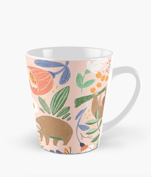 Ceramic Mug - Pink Sloth Family by Suki McMaster