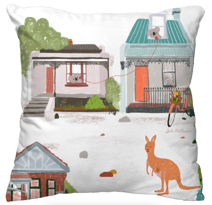 Cushion Cover - Melbourne Houses (Lockdown) by Suki McMaster