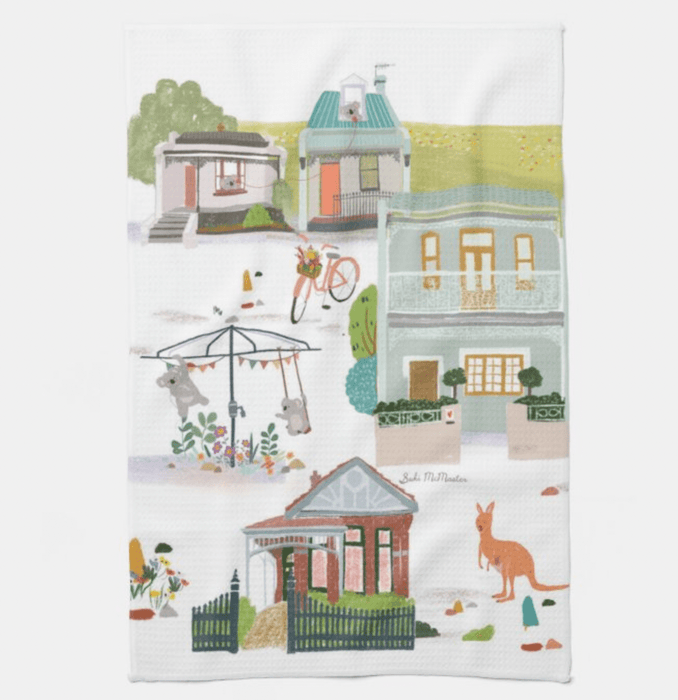Suki McMaster Tea Towel - Melbourne Houses