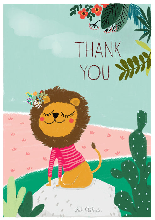 Suki McMaster Thank you Lion  Blank Card