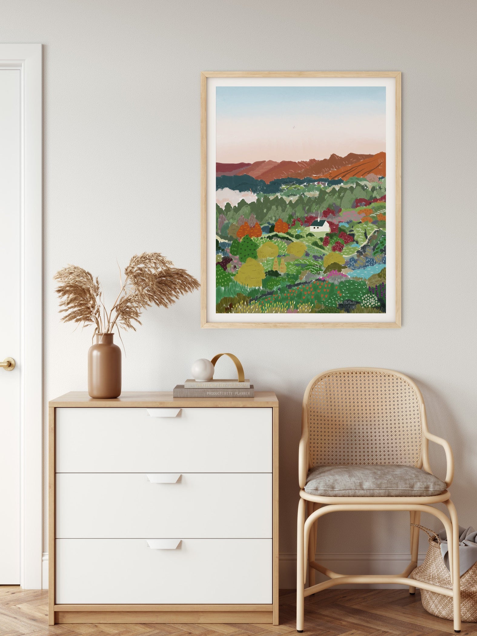 Australian Landscape Wall Art Print Adelaide Hill by Suki McMaster