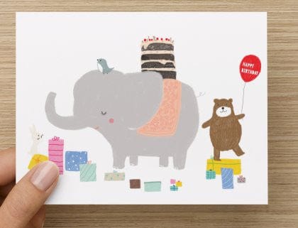 Blank Card - Animals Birthday Party by Suki McMaster