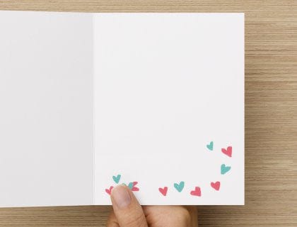 Suki McMaster Bear with heart - Blank Card