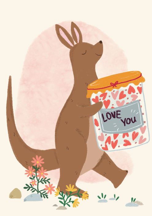 Blank Card - Love You Kangaroo by Suki McMaster