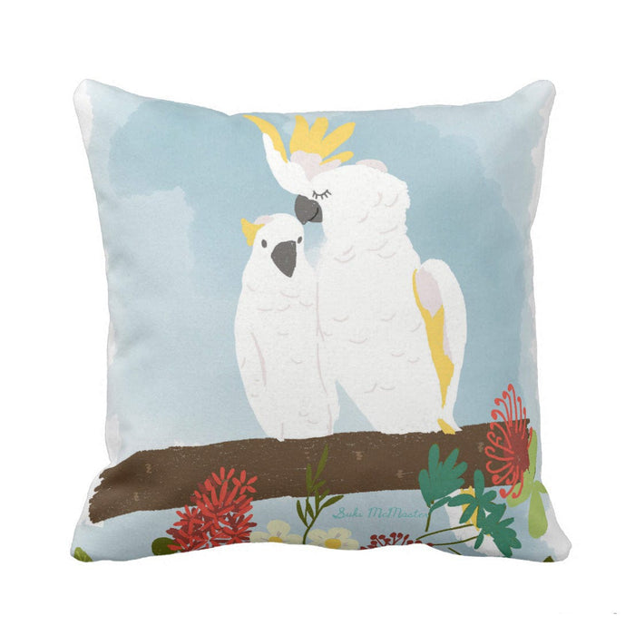 Cushion Cover - Cocky Cockatoo by Suki McMaster