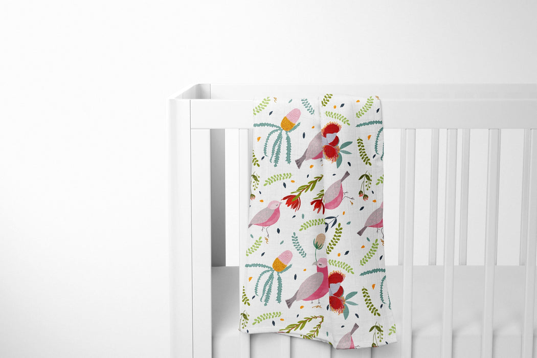 Bamboo Baby Blanket Swaddle Wrap - Georgie the Galah by Suki McMaster
