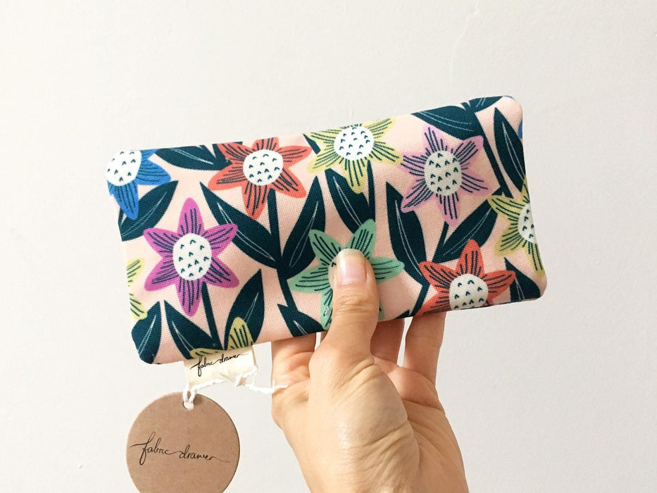 Sunglasses Case/Pouch - Colourful Blooms Design by Fabric Drawer