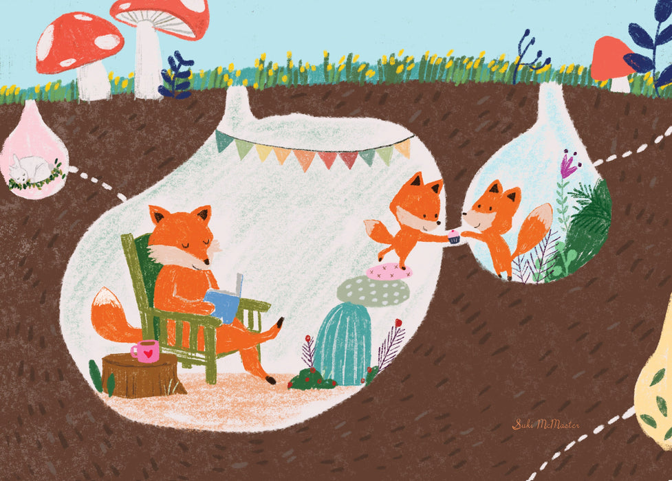Blank Card - Foxes by Suki McMaster