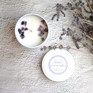 Handmade Crystal Infused Soy Candle - Lavender Amethyst by Sensilla