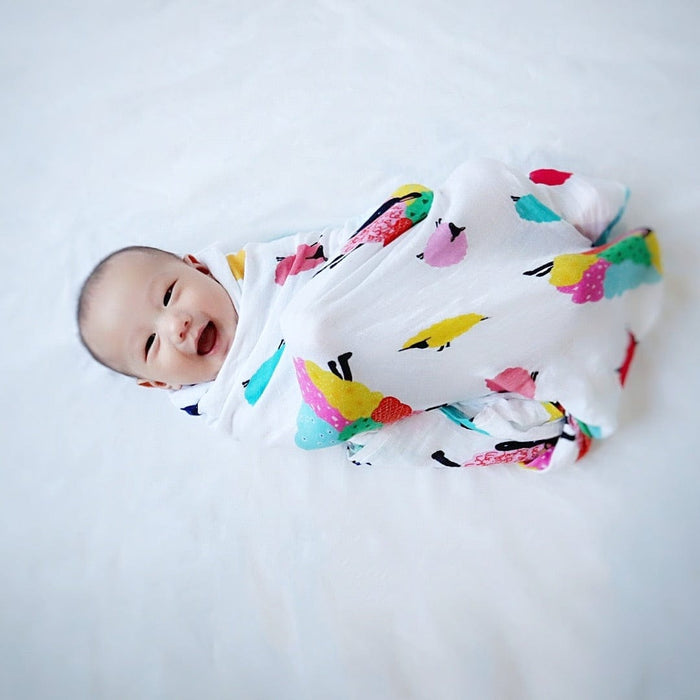 Bamboo Baby Blanket Swaddle Wrap - Candy Sheep by Suki McMaster